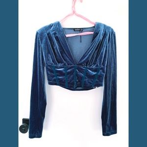 BooHoo Velvet Crop Top - Size 6
